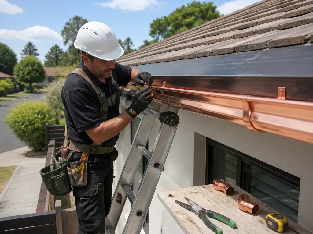 Copper Gutter Installation